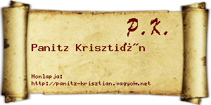 Panitz Krisztián névjegykártya